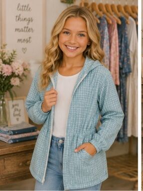 Vintage L L Bean Juniors XL Girls Plaid Jacket Retro Preppy Outdoor Made in USA